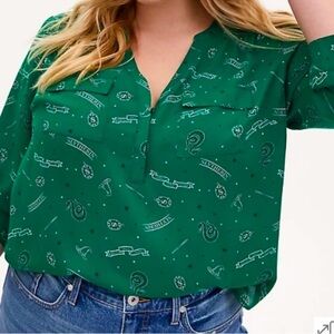 Torrid Harry Potter Slytherin Georgette Pullover Blouse Women’s 3